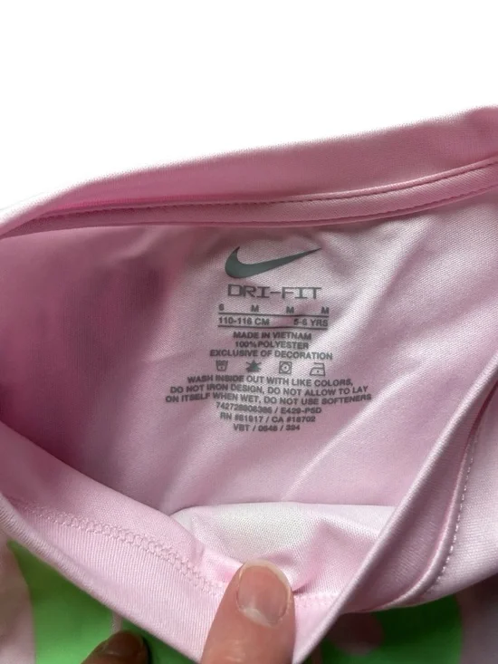 Nike Kids Pink Top and Fuchsia Shorts Matching Set with Lime Green Accents - Picture 8 of 8